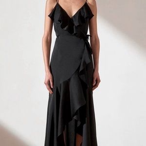 SHONA JOY WRAP FRILL DRESS